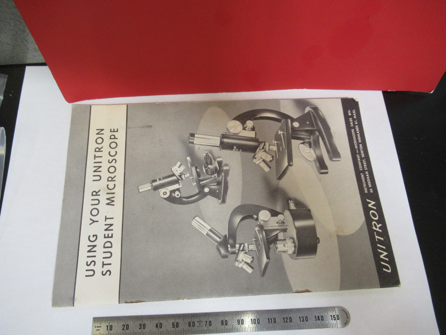 ANTIQUE UNITRON BOOKLET INSTRUCTIONS 1962 MICROSCOPE PART AS PICTURED  V7-A-14