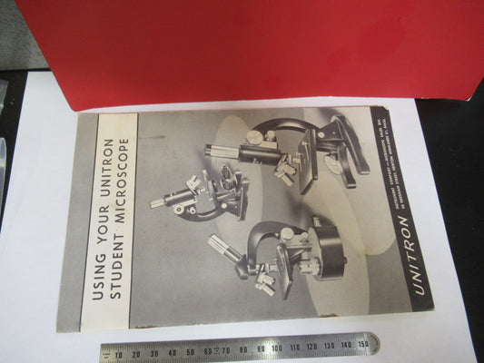 ANTIQUE UNITRON BOOKLET INSTRUCTIONS 1962 MICROSCOPE PART AS PICTURED  V7-A-14