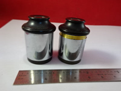 Lot 2 ea Vintage 10X Eyepiece Ocular Spencer Lens Co. American Optical Co. Microscope Part Optics