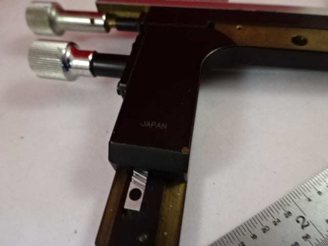 STAGE MICROMETER JAPAN CLIPS MICROSCOPE PART AS IS &33-A-77