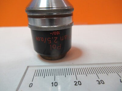 CARL ZEISS GERMANY OBJECTIVE POL 2.5X /160 MICROSCOPE PART AS PICTURED &3K-A-37