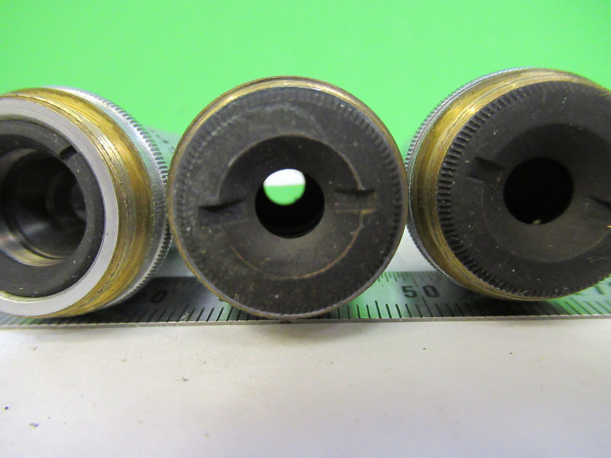SPENCER 10X 44X 95X OBJECTIVE LOT MICROSCOPE PART OPTICS AS PICTURED X9-B-77