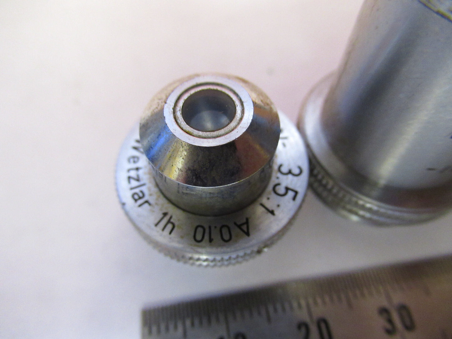 LEITZ WETZLAR LOT 4 PCS OBJECTIVE LENS OPTIC MICROSCOPE PART AS PICTURED Y1-A-37