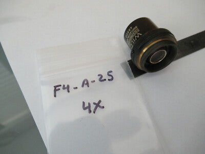 Wild M11 Swiss Heerbrugg Objective 4X Lens Microscope Part