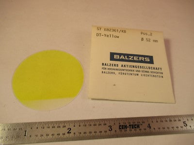 Optical Filter Yellow Balzers Very Thin Liechtenstein Optics