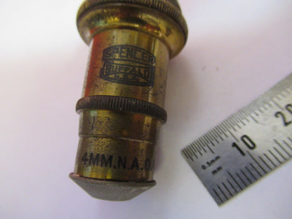 ANTIQUE BRASS SPENCER OBJECTIVE 4mm 44X MICROSCOPE PART AS PICTURED V7-A-76