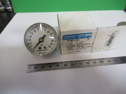 ASHCROFT 15 PSI MANOMETER PRESSURE DIAL GAUGE PNEUMATIC AIR AS PICTURED &Q4-A-15