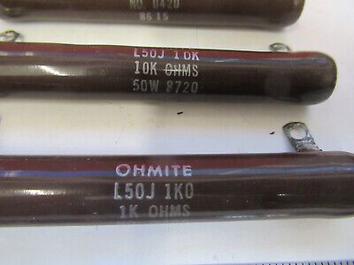 LOT POWER RESISTOR TUBULAR OHMITE 50W AS PICTURED &A7-B-03