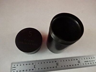 EMPTY ANTIQUE MICROSCOPE OBJECTIVE CONTAINER R. FUESS BERLIN 5 AS IS #Q5-A-03