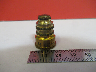 ANTIQUE BRASS VERICK OBJECTIVE FRANCE MICROSCOPE PART AS PICTURED &F6-B-21