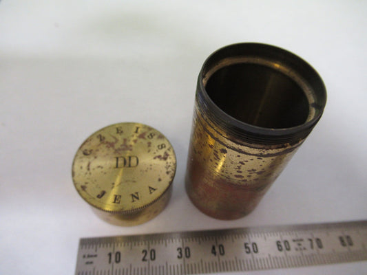 ANTIQUE BRASS EMPTY CARL ZEISS DD OBJECTIVE CANISTER MICROSCOPE PART Y3-B-28
