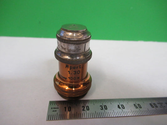 Antique Brass Ernst Leitz 100X Objective Microscope Part