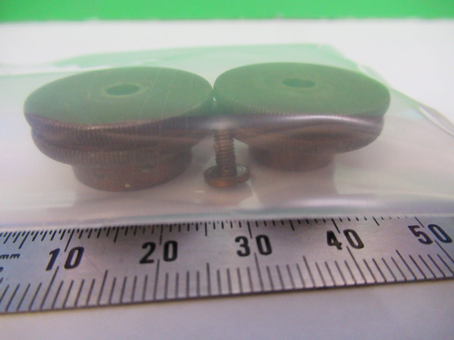 ANTIQUE BRASS BAUSCH LOMB KNOBS MICRO ADJUST MICROSCOPE PART AS PICTURED Y3-B-17