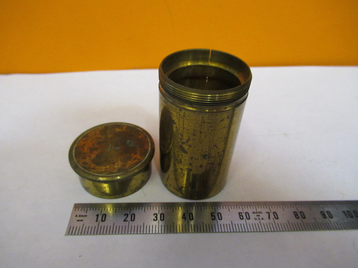 ANTIQUE EMPTY BRASS SWIFT UK OBJECTIVE CAN MICROSCOPE PART AS PICTURED 47-FD-07