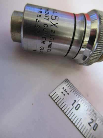 BAUSCH LOMB 5X    /215mm OBJECTIVE LENS MICROSCOPE PART AS PICTURED T5-A-28