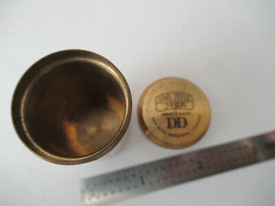 ANTIQUE CARL ZEISS EMPTY BRASS DD OBJECTIVE CAN MICROSCOPE PART AS PIC &F2-A-107