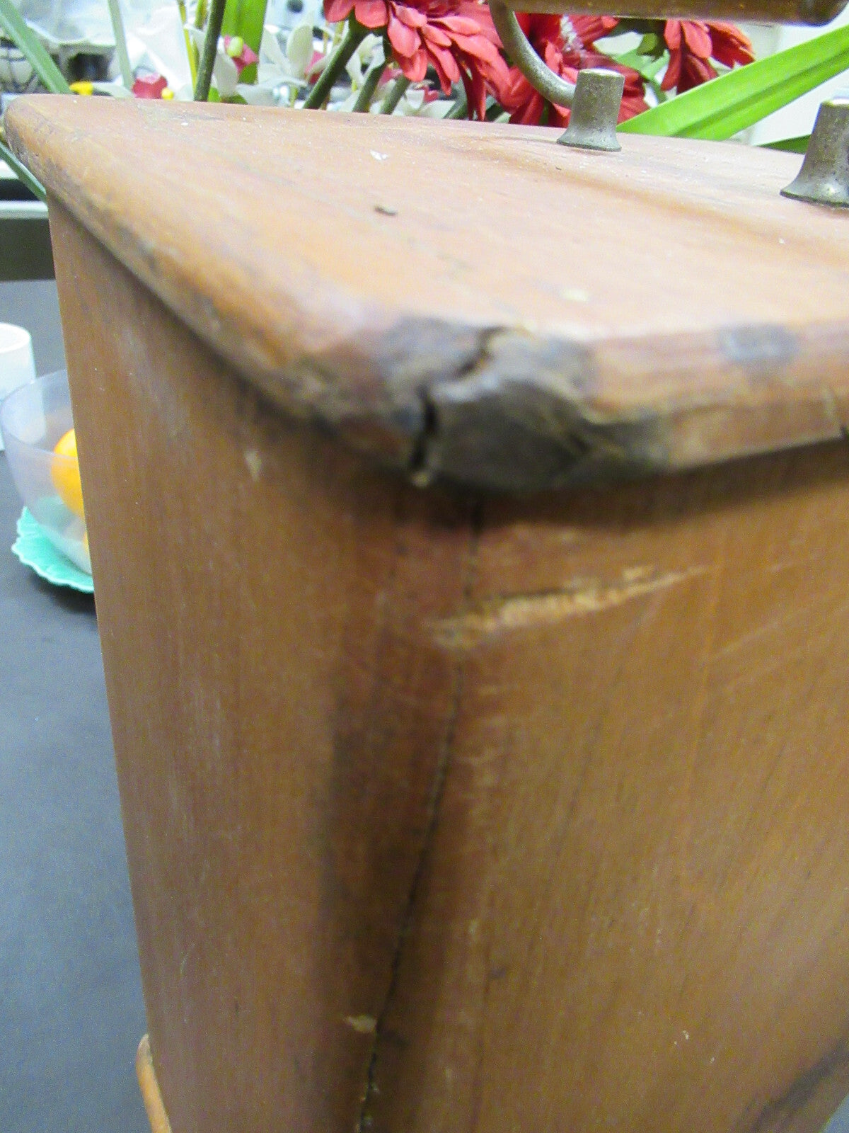 EMPTY WOOD CABINET for ANTIQUE KORITSKA MILANO MICROSCOPE PART AS PICTURED &LOB