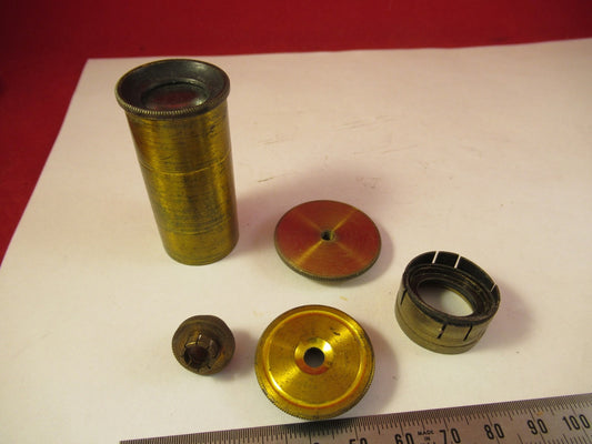 Lot Antique Brass Vintage Microscope Parts