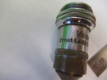LEITZ GERMANY ANTIQUE BRASS OBJECTIVE MICROSCOPE PART OPTICS AS PICTURED X6-A-89