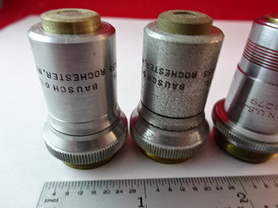 Lot 3 Ea American Optical Co. Spencer Lens Co. Objectives 100X + Bl 20X Optics Microscope