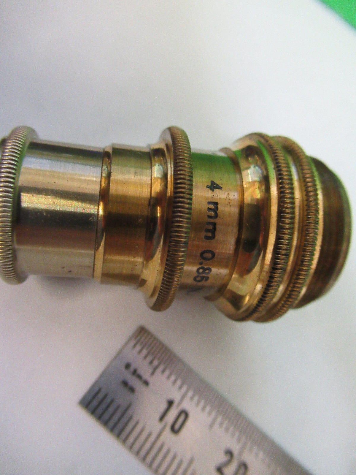 ANTIQUE BRASS 4mm OBJECTIVE BAUSCH LOMB MICROSCOPE PART AS PICTURED X6-A-50