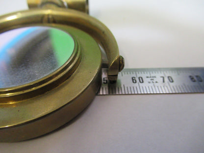 Antique Brass Mirror James Parkes England Microscope Part