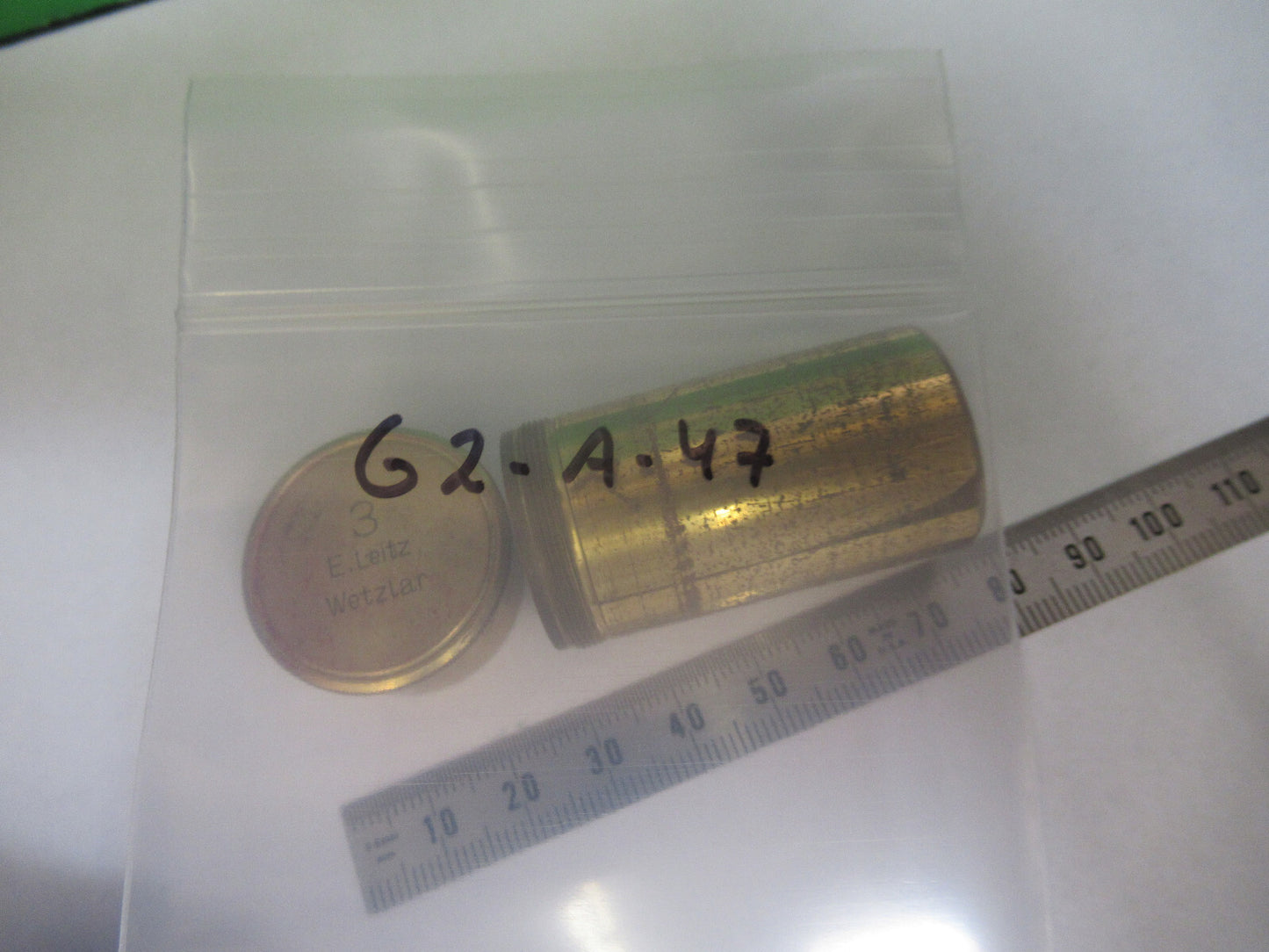 ANTIQUE BRASS ERNST LEITZ GERMANY EMPTY OBJECTIVE CANISTER AS PICTURED &G2-A-47