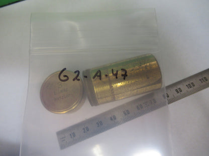 ANTIQUE BRASS ERNST LEITZ GERMANY EMPTY OBJECTIVE CANISTER AS PICTURED &G2-A-47