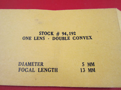 Optical Lens Double Convex Diameter 5 mm Focal Length 13 mm Laser Optics