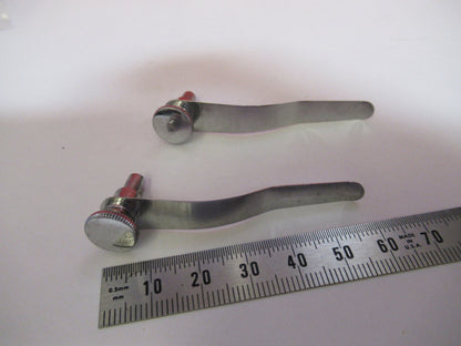 BAUSCH LOMB PAIR CLIPS STAGE MICROSCOPE PART AS PICTURED  S3-B-66