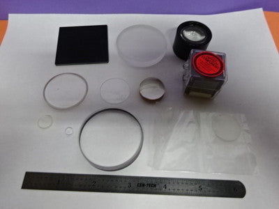 LOT OPTICS LENSES FILTERS COATED LENS OPTICAL SET OPTICS AS PICTURED &AB-51