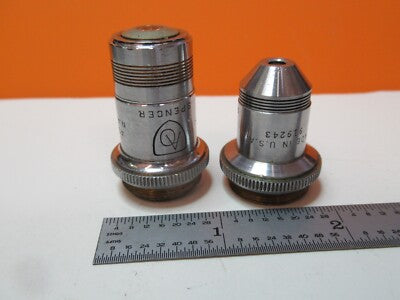 Pair Spencer Lens Co. Objective Lens 43X 10X Optics for Microscope