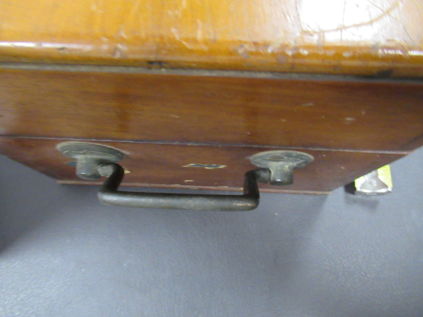 ANTIQUE WOOD CABINET EMPTY HENRY CROUCH UK MICROSCOPE PART ta-5