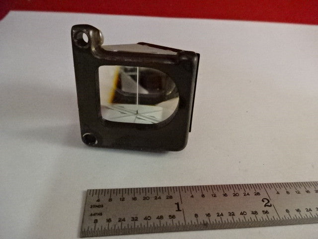 GLASS PRISM OLYMPUS JAPAN HEAD OPTICS MICROSCOPE PART AS IS &2-A-04