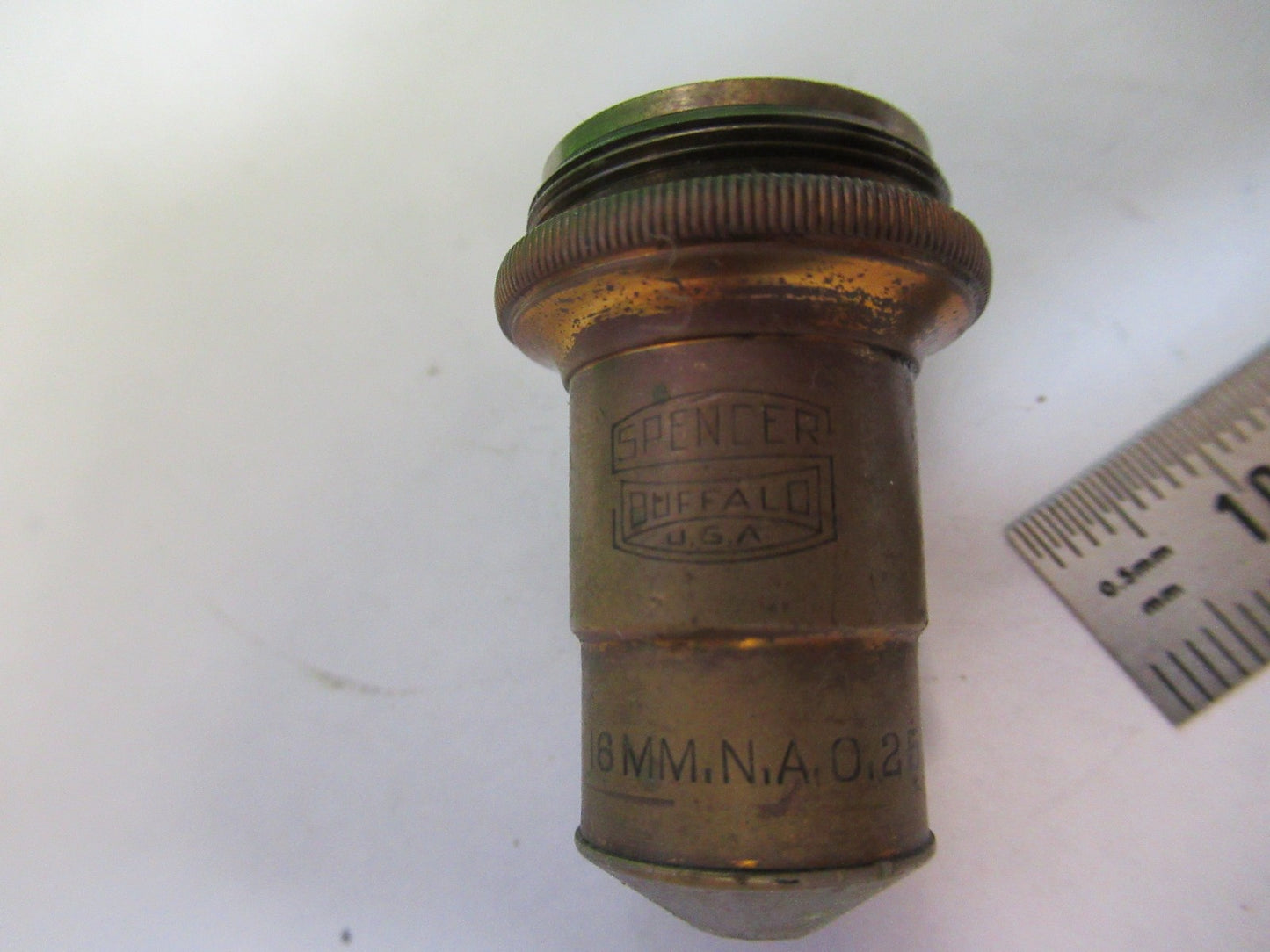 ANTIQUE BRASS SPENCER FOR PARTS OBJECTIVE MICROSCOPE PART AS PICTURED V1-A-25