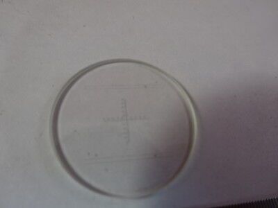 CROSSHAIR RETICLE MICROMETER for OCULAR MICROSCOPE OPTICS AS IS &51-A-47