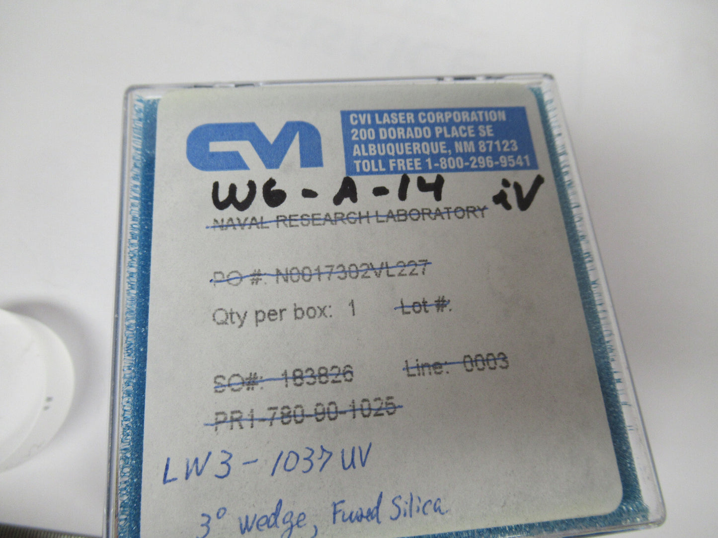 Optical Fused silica UV Glass Wedge Cvi Optics
