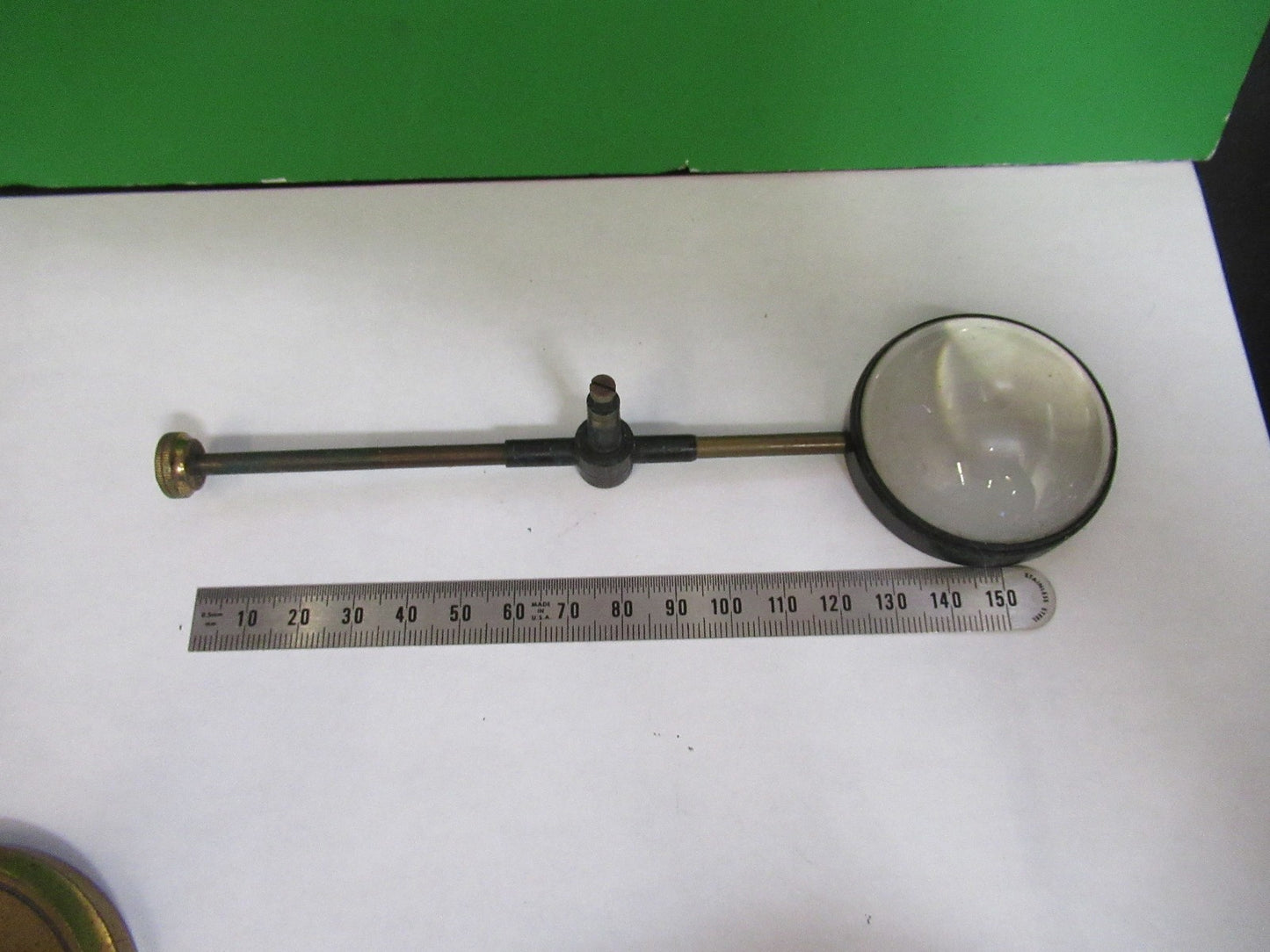 ANTIQUE BRASS MAGNIFIER LOUPE LENS COLLINS LONDON UK MICROSCOPE PART X3-B-16