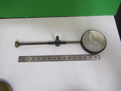 ANTIQUE BRASS MAGNIFIER LOUPE LENS COLLINS LONDON UK MICROSCOPE PART X3-B-16