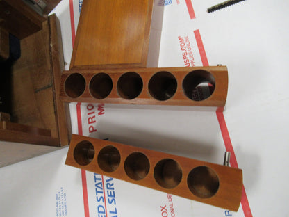 ANTIQUE WOOD CABINET EMPTY CARL ZEISS  1900's with key  MICROSCOPE PART TA-5-c