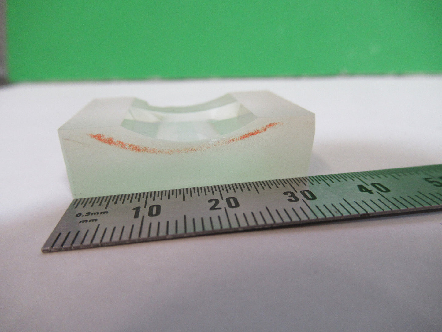 OPTICAL  RECTANGULAR PLANO CONCAVE LENS OPTICS AS PICTURED 80-B-12