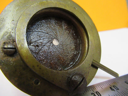 ANTIQUE REICHERT AUSTRIA CONDENSER + IRIS MICROSCOPE PART AS PICTURED Y4-A-114