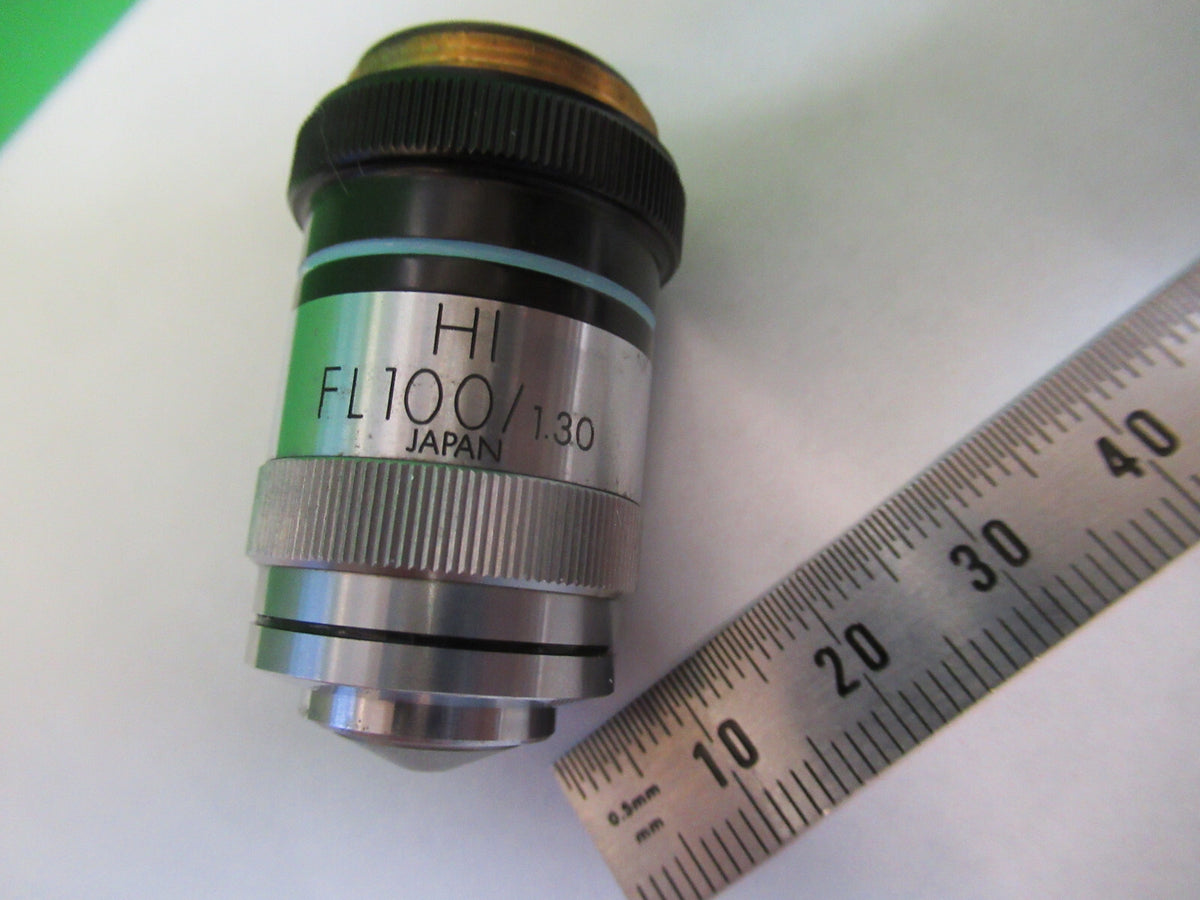 OLYMPUS OBJECTIVE  FL 100X IRIS OPTICS MICROSCOPE PART AS PICTURED &88-A-14