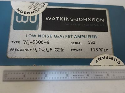 RF MICROWAVE GHz FREQUENCY FET AMPLIFIER WATKINS JOHNSON AS IS BIN#S5-95