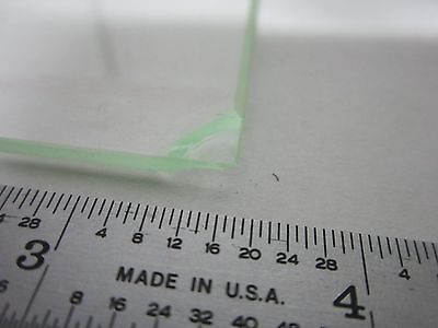 MICROSCOPE PART VINTAGE GLASS SPECIMEN STAGE TABLE [chipped] AS IS BIN#R6-B-08