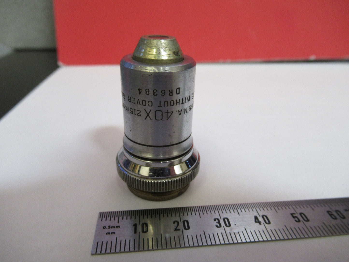 BAUSCH LOMB 40X    /215mm OBJECTIVE LENS MICROSCOPE PART AS PICTURED T8-B-17