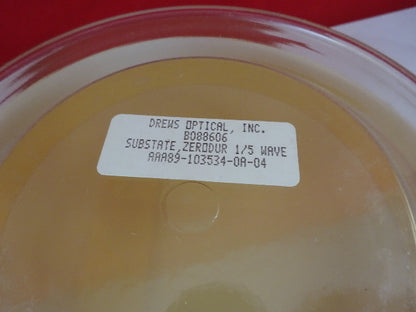 Drews Optical Flat 3" Diameter Substrate Zerodur 1/5 Wave Optics