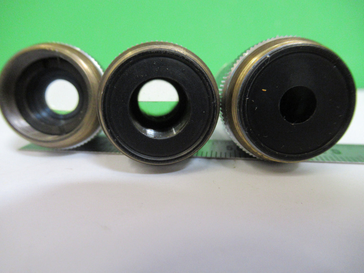 WILL-OPTIK Wetzlar lot objectives 5X 10X 40X MICROSCOPE PART AS PICTURED X5-A-75
