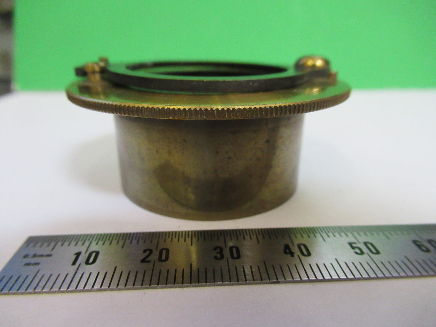 Antique Brass Fixture Condenser Rare England Microscope Part