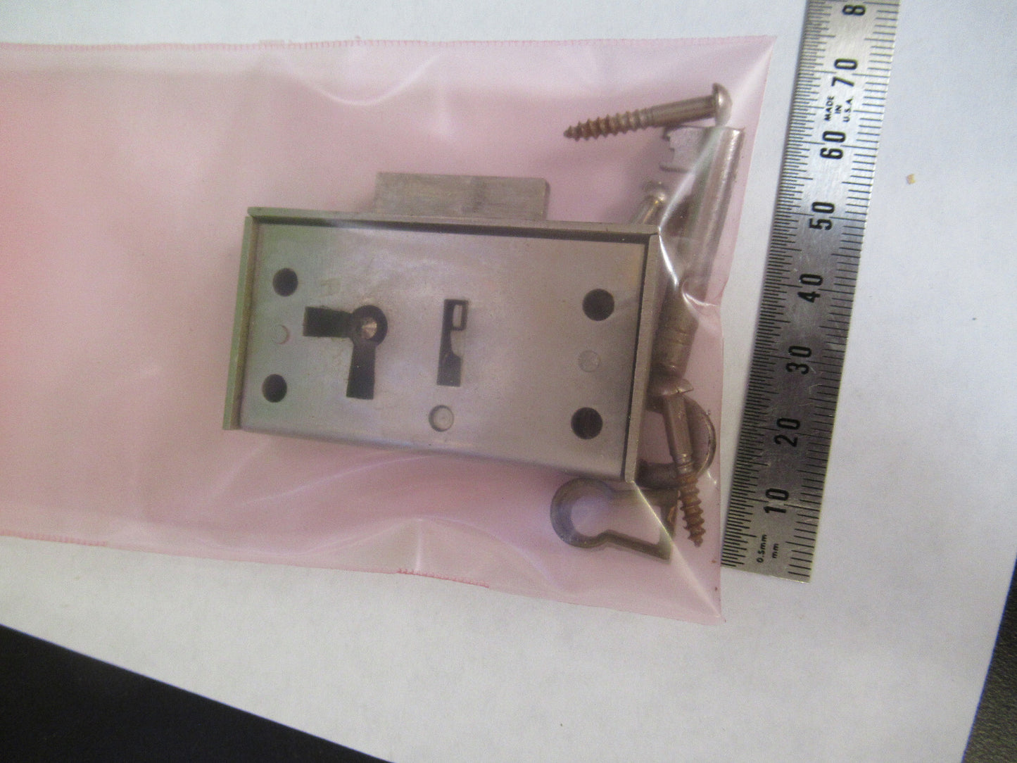 STEINDORFF LOCK + KEY for wood cabinet MICROSCOPE PART AS PICTURED S1-B-96
